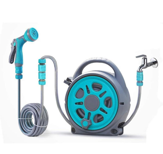 Portable Garden Hose Reel with Spray Gun