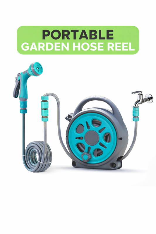Portable Garden Hose Reel with Spray Gun