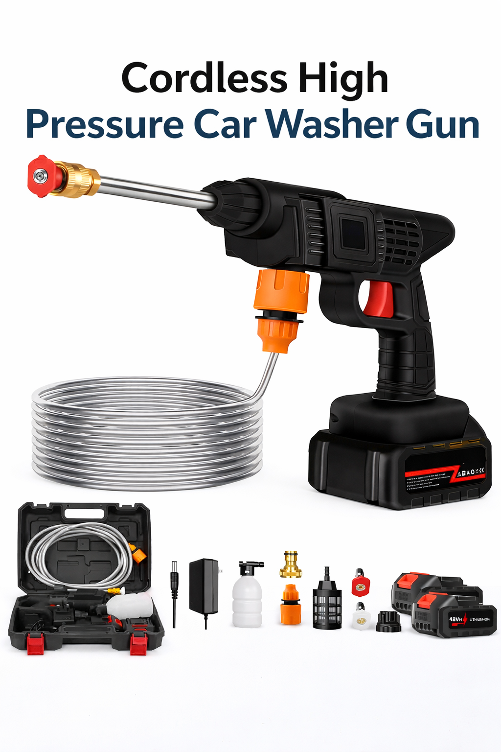 Cordless High Pressure Car Washer Gun with Rechargeable Battery