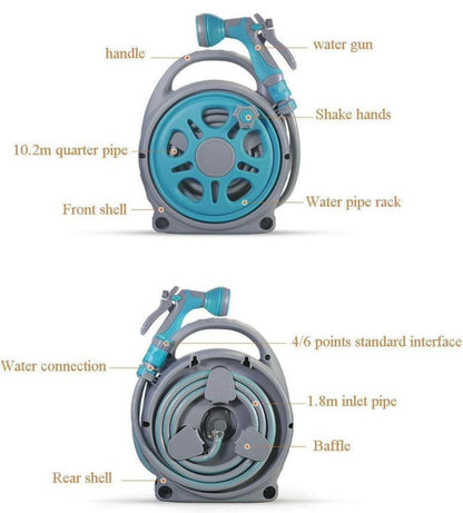 Portable Garden Hose Reel with Spray Gun