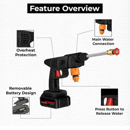 Cordless High Pressure Car Washer Gun with Rechargeable Battery