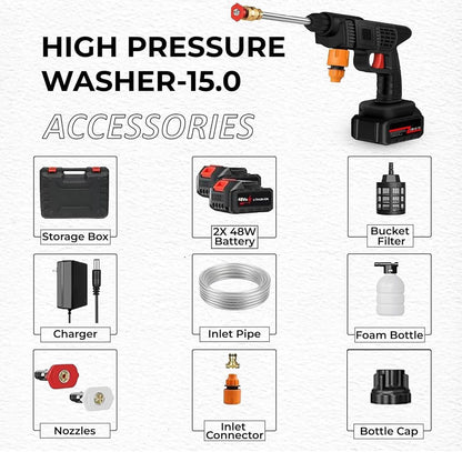 Cordless High Pressure Car Washer Gun with Rechargeable Battery