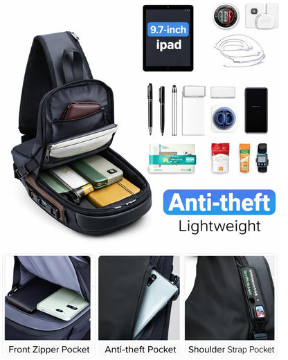Anti-Theft Smart Sling Bag with Combination Lock